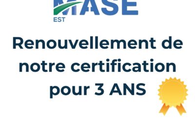 Renouvellement de notre certification MASE